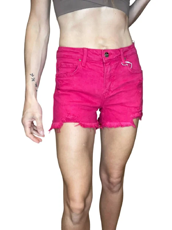 Fashion-forward women’s clothing on a budget   Frayed Shorts In Fuchsia