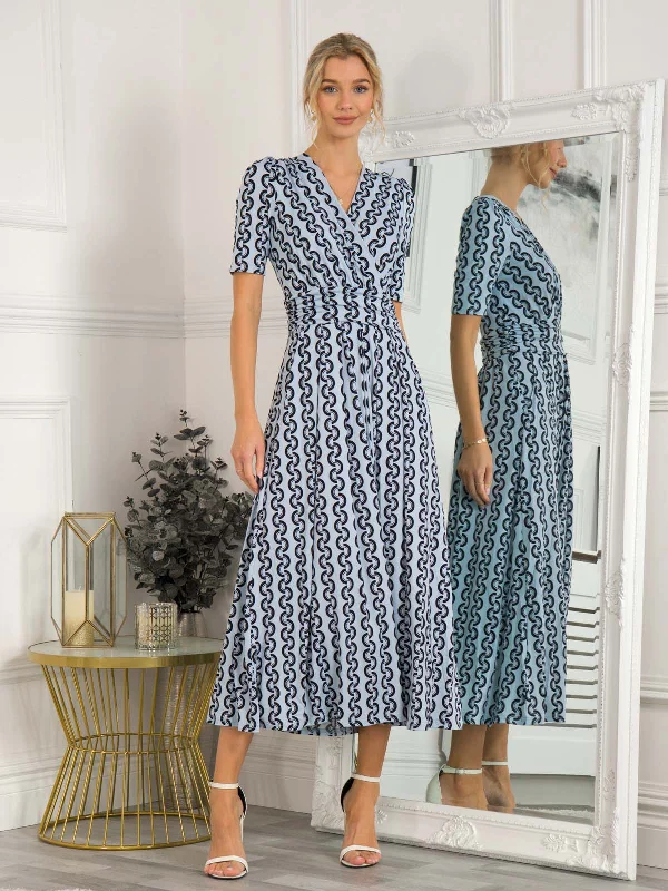 Get noticed with eye-catching women’s fashion Jolie Moi Genesis Wrap Front Maxi Dress, Light Blue Get noticed with eye-catching women’s fashion Jolie Moi Genesis Wrap Front Maxi Dress, Light Blue