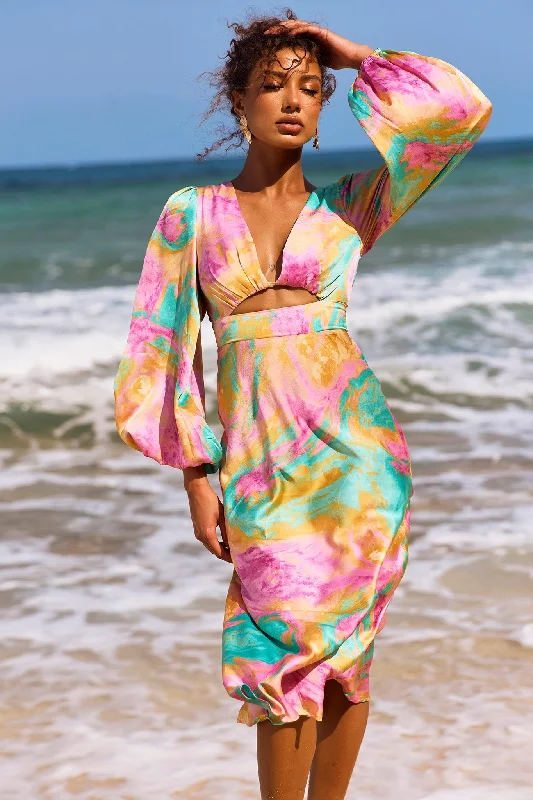 Comfortable yet fashionable women’s wear   Young And In Love Midi Dress - Pink Multi