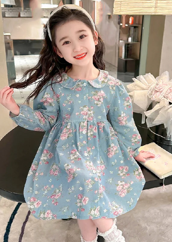 Statement pieces for the confident woman Style Blue Peter Pan Collar Patchwork Kids Maxi Dress Fall Statement pieces for the confident woman Style Blue Peter Pan Collar Patchwork Kids Maxi Dress Fall