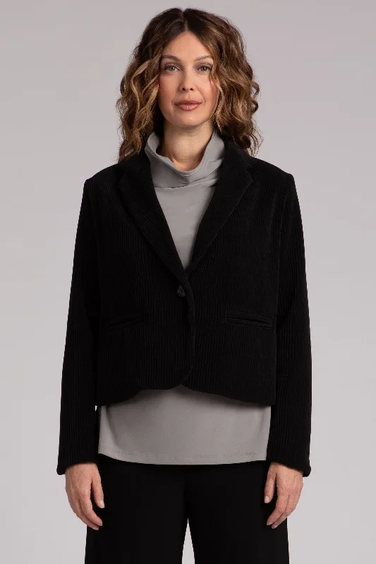 Chic and comfortable clothing for busy women   Chenille Cord Classic Blazer | Black