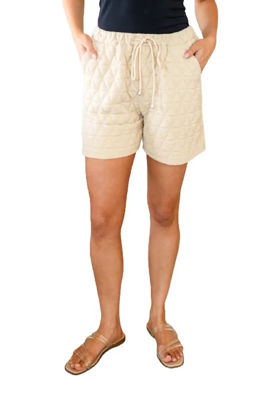 Soft, breathable fabrics for fashionable women   Chilling Out Quilted Shorts In Cream