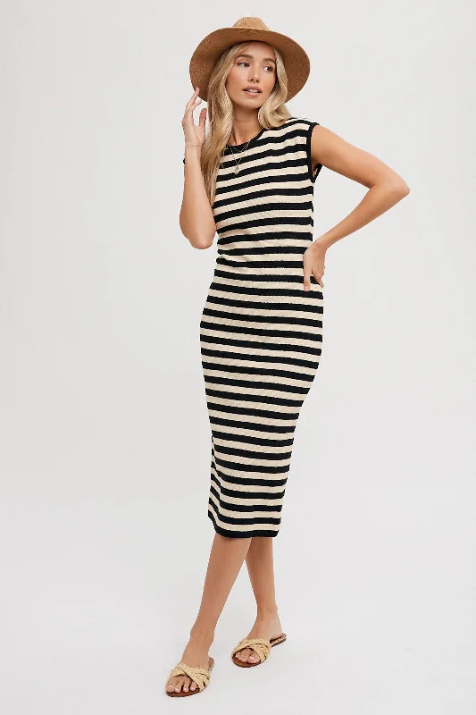Find your perfect fit with stylish women’s clothing Black Striped Sleeveless Midi Dress Find your perfect fit with stylish women’s clothing Black Striped Sleeveless Midi Dress