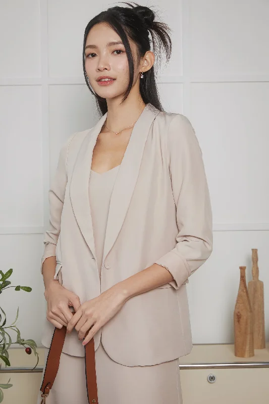 High-fashion styles at affordable prices   Single Breasted Blazer in Nude