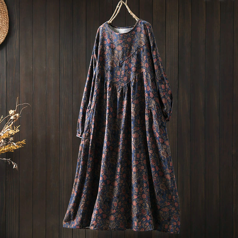 Refresh your wardrobe with high-quality women’s fashion Women Spring Retro Cotton-Linen Printed Blossom Maxi Dress Refresh your wardrobe with high-quality women’s fashion Women Spring Retro Cotton-Linen Printed Blossom Maxi Dress