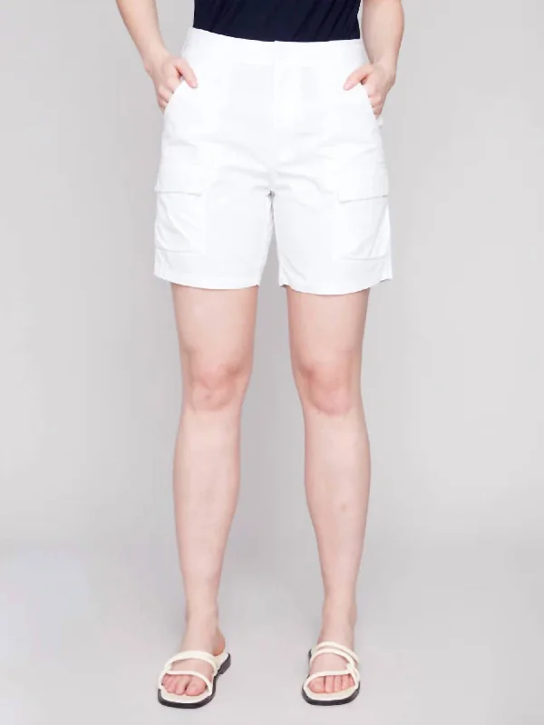Trendy women’s clothing that suits every taste   Cotton Cargo Shorts In White