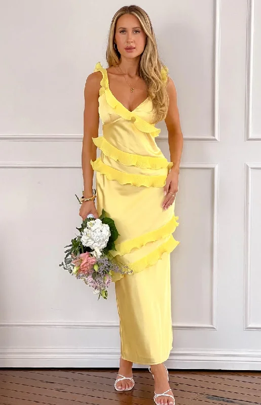 Versatile fashion for every type of woman   Evan Yellow Maxi Dress