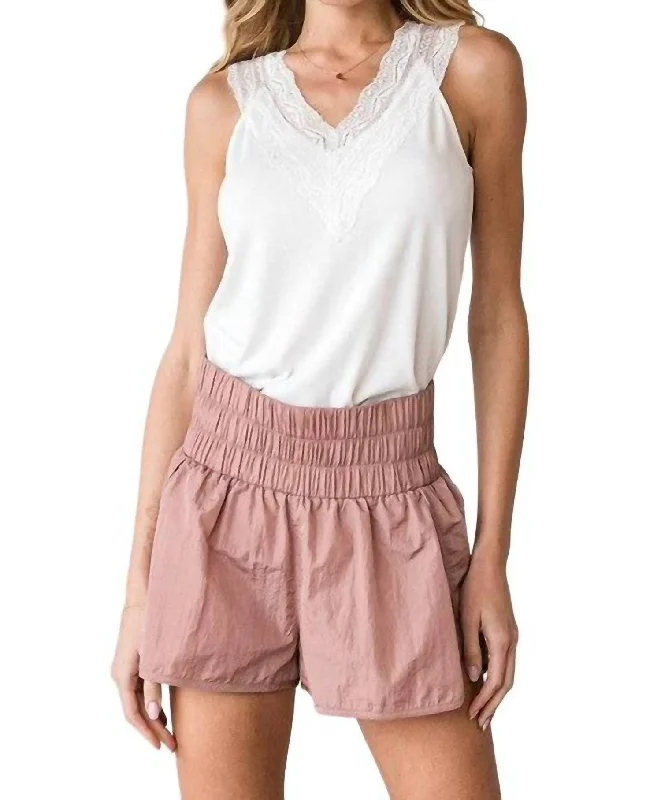 Create a timeless wardrobe with fashionable pieces   Devyn Shorts In Mauve