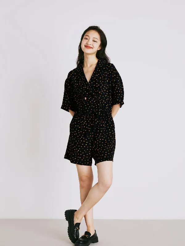Express your style with fashionable women’s clothing   Polka Dot Silk Jumpsuit
