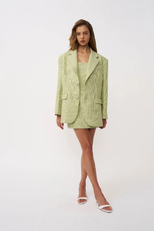 Latest fashion trends for modern women   Telisa Oversized Tweed Blazer - Green Tweed