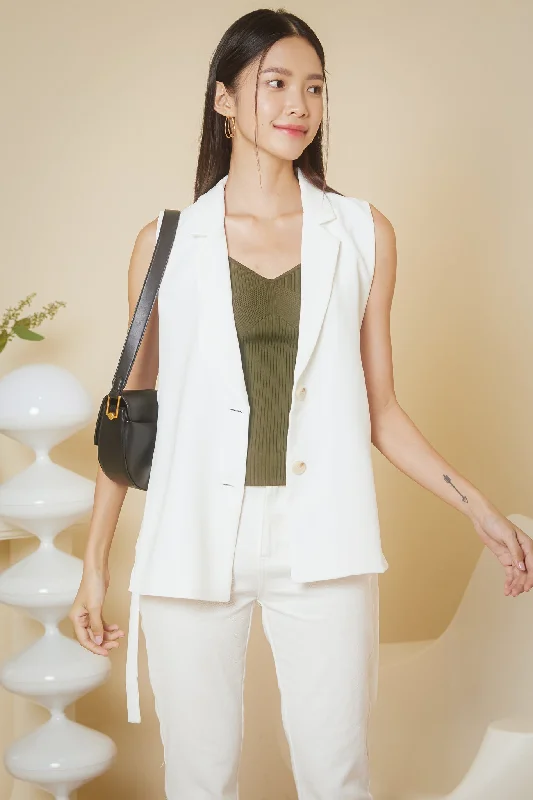 Elegant evening wear for special events   Restocked* Kris Lapel Blazer Vest in White