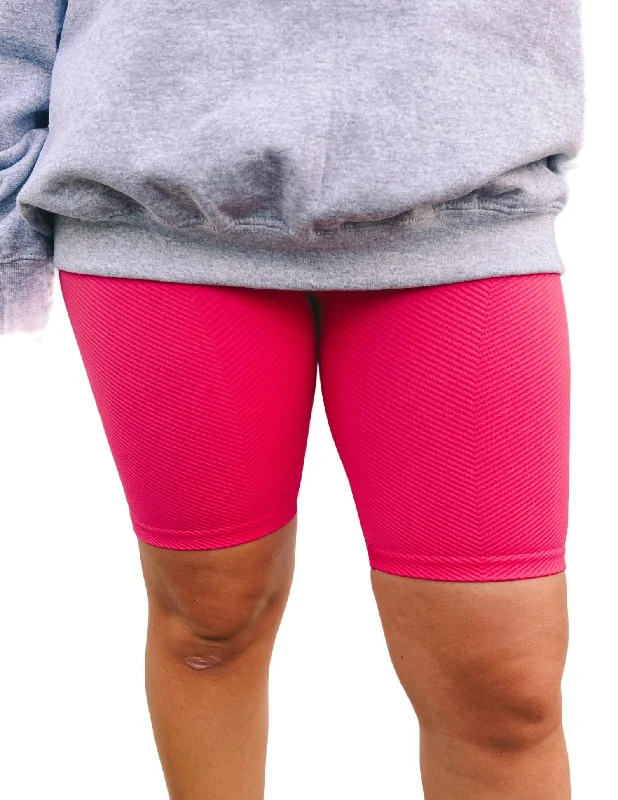 Effortlessly chic outfits for the modern woman   Pop Biker Short In Hot Pink