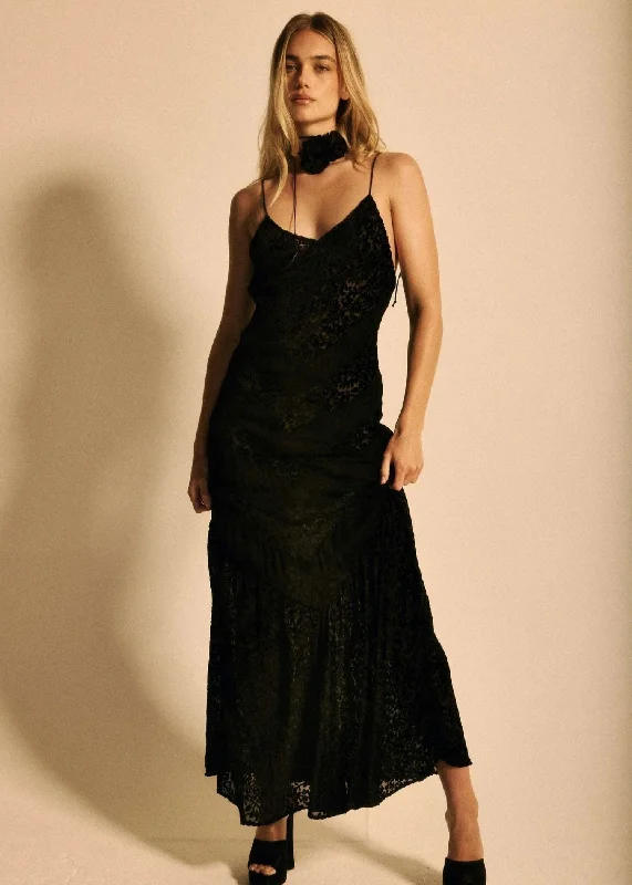 Elegant evening wear for special events   Velvet Maxi Slip Dress Highland