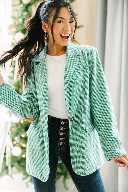 Affordable fashion that looks high-end   Next Up Emerald Green Houndstooth Blazer