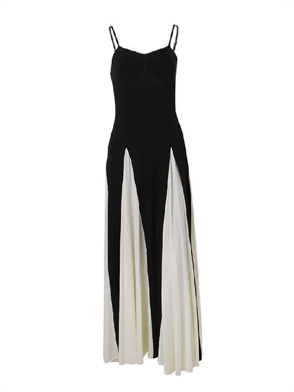 Fashionable women’s clothing that makes you shine Contrast Color Slim Fit Spaghetti Strap Maxi Dress Fashionable women’s clothing that makes you shine Contrast Color Slim Fit Spaghetti Strap Maxi Dress