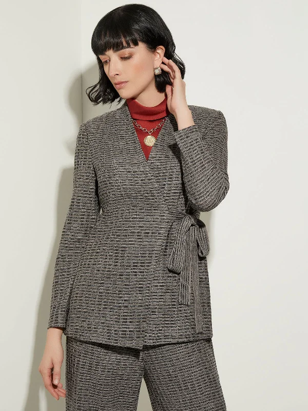 Step up your style with trendy women’s clothing Tailored Fit Tweed Side Tie Knit Blazer Step up your style with trendy women’s clothing Tailored Fit Tweed Side Tie Knit Blazer