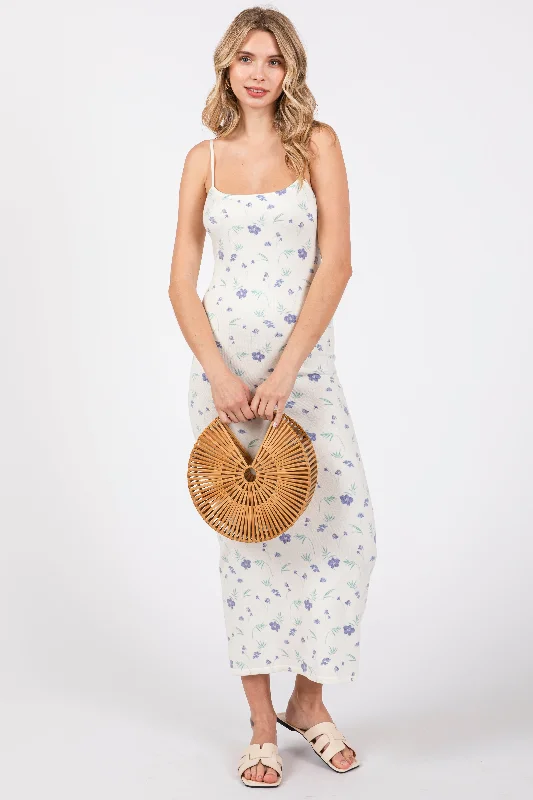 Women’s fashion that reflects your personality White Ultra Soft Knit Floral Sleeveless Midi Dress Women’s fashion that reflects your personality White Ultra Soft Knit Floral Sleeveless Midi Dress