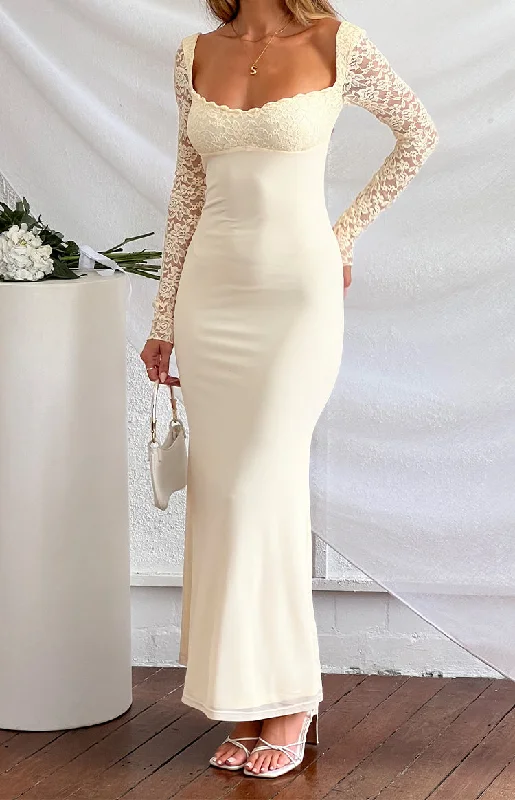 Classic pieces for a timeless wardrobe   Orlanda Cream Maxi Dress