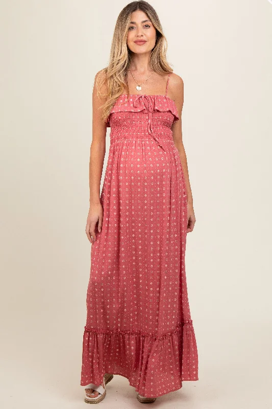 Women’s clothing that fits your personality and style Mauve Smocked Sleeveless Floral Maternity Maxi Dress Women’s clothing that fits your personality and style Mauve Smocked Sleeveless Floral Maternity Maxi Dress