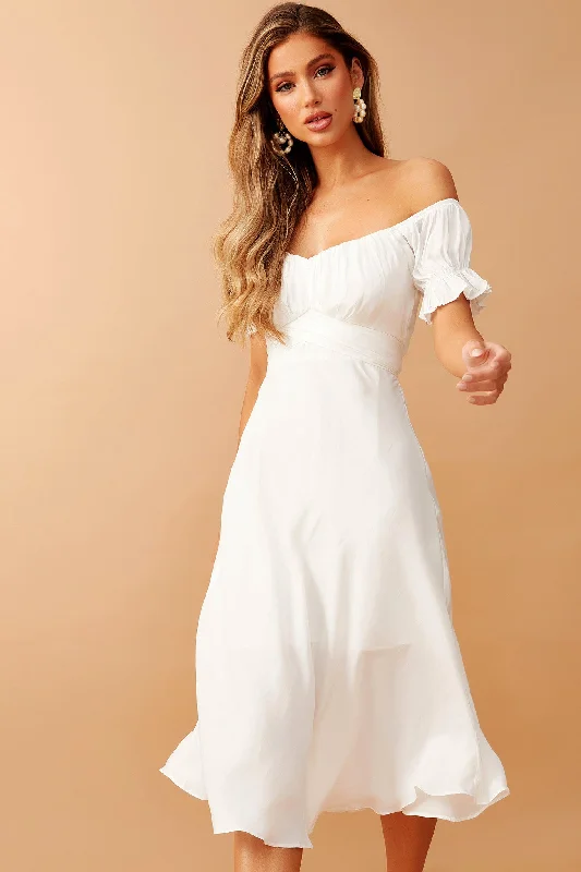 Fashionable women’s clothing that makes you shine Swing Dancin' Midi Dress - Off White Fashionable women’s clothing that makes you shine Swing Dancin' Midi Dress - Off White