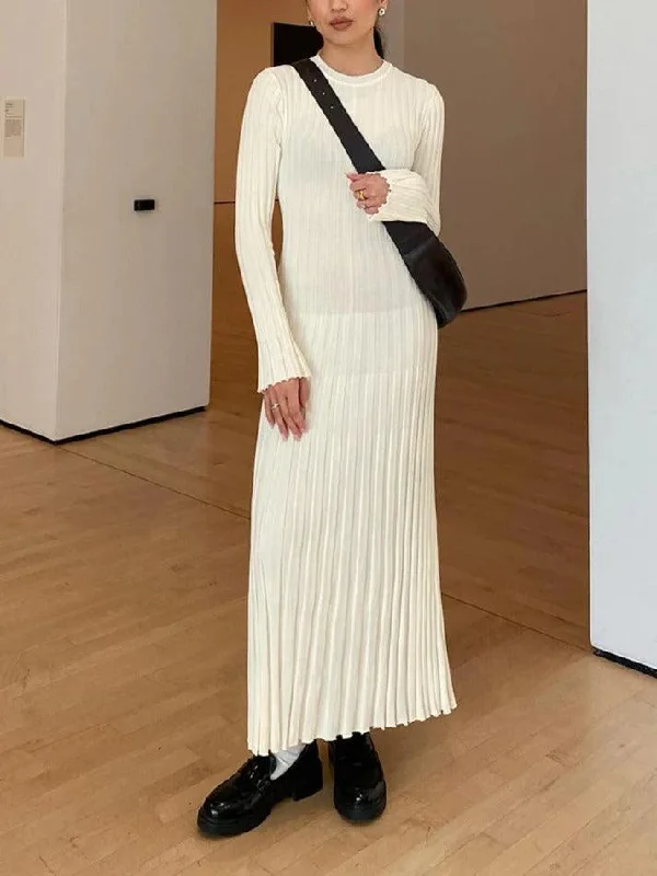 Iconic women’s outfits that never go out of style Solid Color Wide Ribbed Design Slim Knit Maxi Dress Iconic women’s outfits that never go out of style Solid Color Wide Ribbed Design Slim Knit Maxi Dress