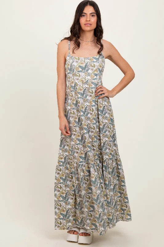 Timeless women’s fashion for any occasion   White Floral Tie Back Cutout Maxi Dress