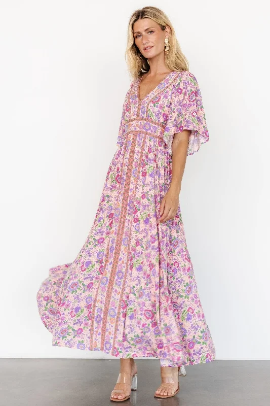 Create a timeless wardrobe with fashionable pieces   Elissa Maxi Dress | Pink Multi Floral