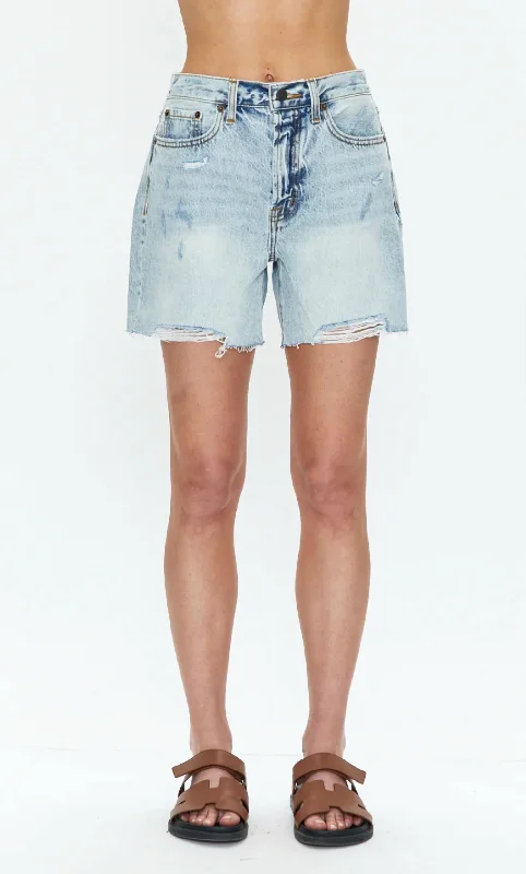 Feminine fashion to express your unique style Women's Devin High-Rise Jean Shorts In Saint Tropez Feminine fashion to express your unique style Women's Devin High-Rise Jean Shorts In Saint Tropez