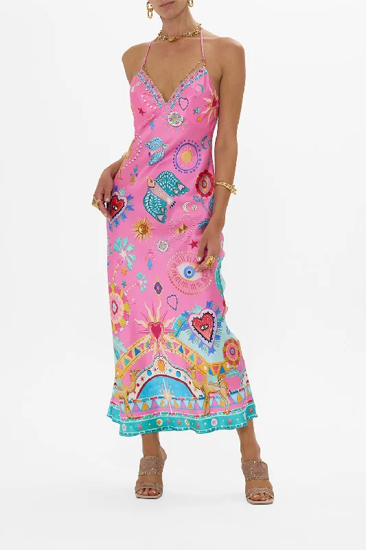 Fashionable clothing that fits every occasion   CHAIN DETAIL SLIP DRESS RAINBOW ROADS