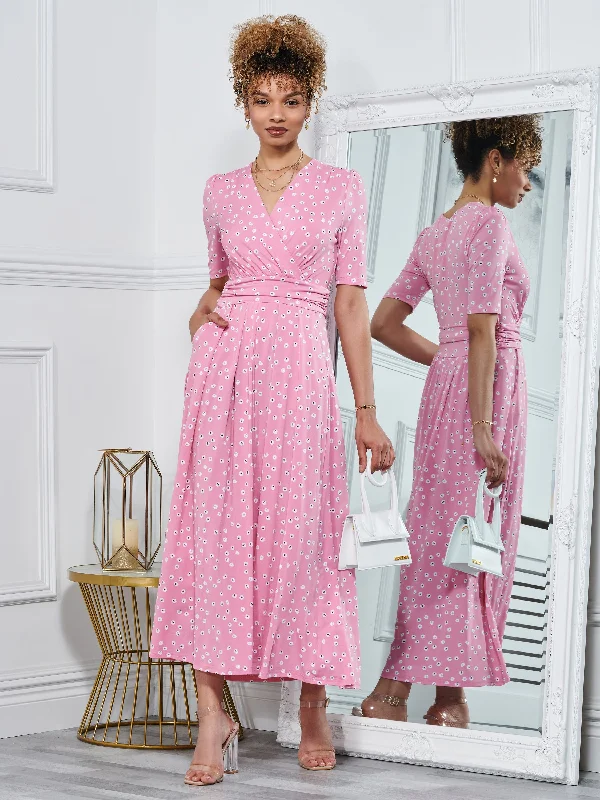 Stylish women’s clothing designed for comfort Lyanna Wrap Front Maxi Dress, Dusty Pink Stylish women’s clothing designed for comfort Lyanna Wrap Front Maxi Dress, Dusty Pink