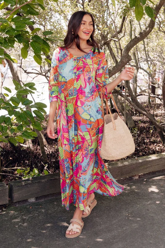 Effortlessly stylish outfits for the modern woman Apia Sky Blue Tropical Cotton Maxi Dress Effortlessly stylish outfits for the modern woman Apia Sky Blue Tropical Cotton Maxi Dress