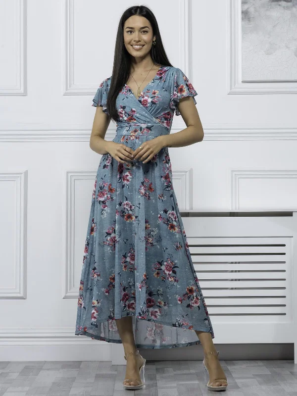 Create a timeless wardrobe with fashionable pieces Jolie Moi Eliza Dip Hem Mesh Maxi Dress, Green Floral Create a timeless wardrobe with fashionable pieces Jolie Moi Eliza Dip Hem Mesh Maxi Dress, Green Floral