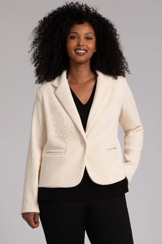 Bold and sophisticated looks for every woman Chenille Cord Classic Blazer | Antique White Bold and sophisticated looks for every woman Chenille Cord Classic Blazer | Antique White