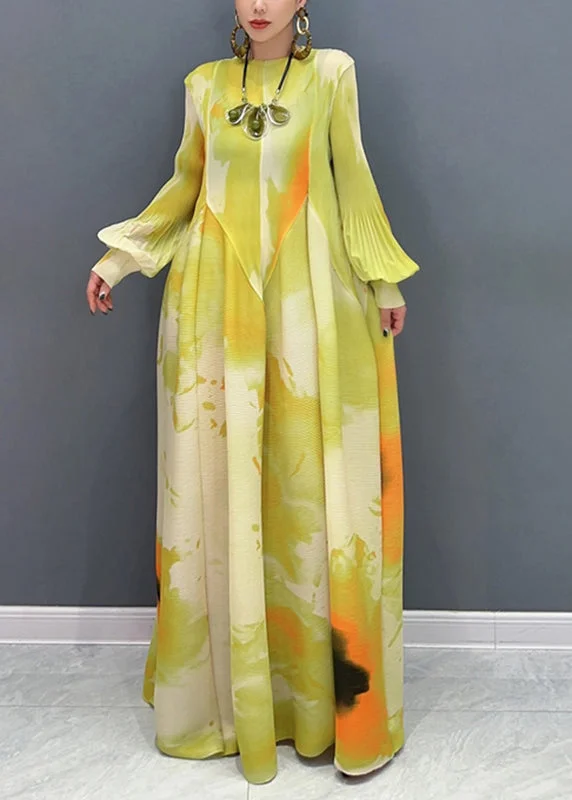 Elegant evening wear for special events Light Green Print Patchwork Chiffon Maxi Dress Long Sleeve Elegant evening wear for special events Light Green Print Patchwork Chiffon Maxi Dress Long Sleeve