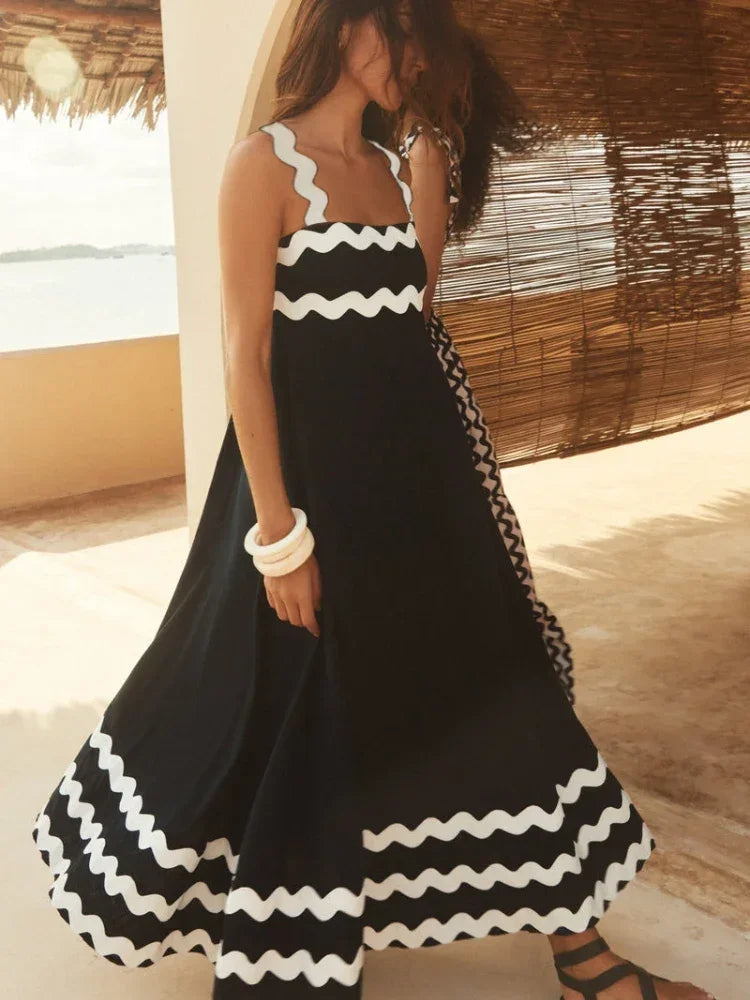 Fashion pieces that complement every woman’s style Women's Striped Long Spaghetti Strap High Waist Backless Sleeveless Summer Maxi Dress Fashion pieces that complement every woman’s style Women's Striped Long Spaghetti Strap High Waist Backless Sleeveless Summer Maxi Dress