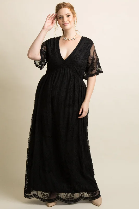 Get noticed with eye-catching women’s fashion PinkBlush Black Lace Mesh Overlay Plus Maxi Dress Get noticed with eye-catching women’s fashion PinkBlush Black Lace Mesh Overlay Plus Maxi Dress