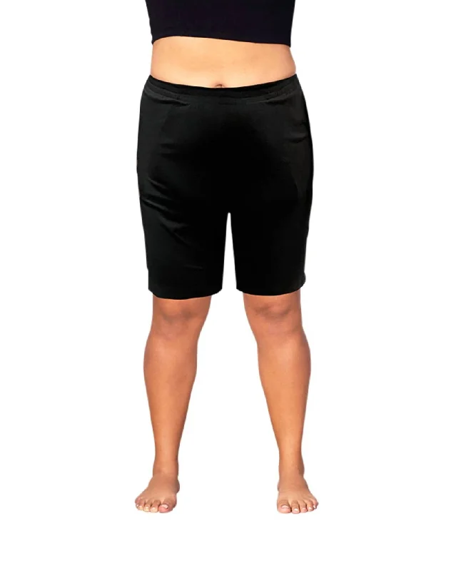 Sustainable fashion for stylish women   Cotton Jersey Shorts - Plus In Black