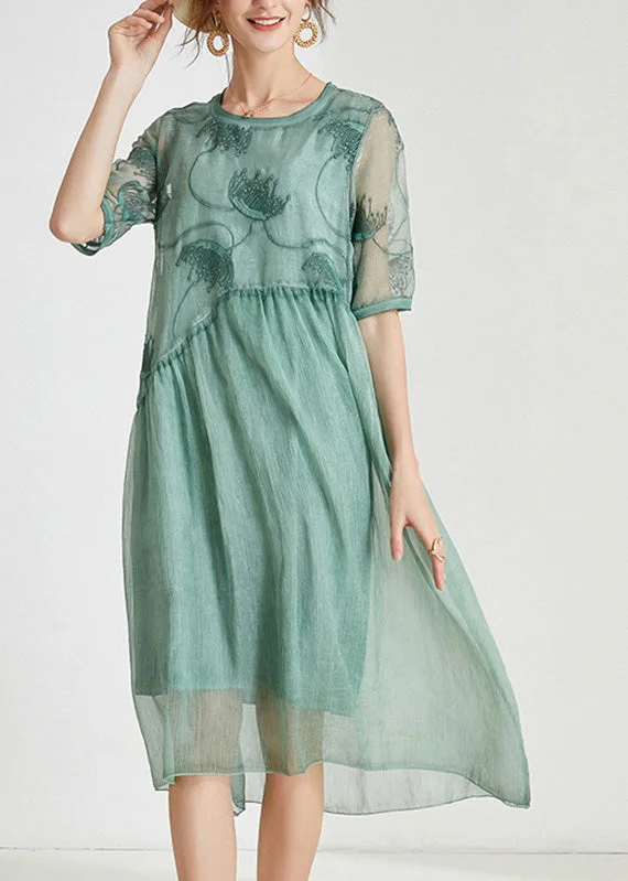 Luxurious fabrics and modern designs for women Green Patchwork Solid Chiffon Maxi Dress Summer Luxurious fabrics and modern designs for women Green Patchwork Solid Chiffon Maxi Dress Summer