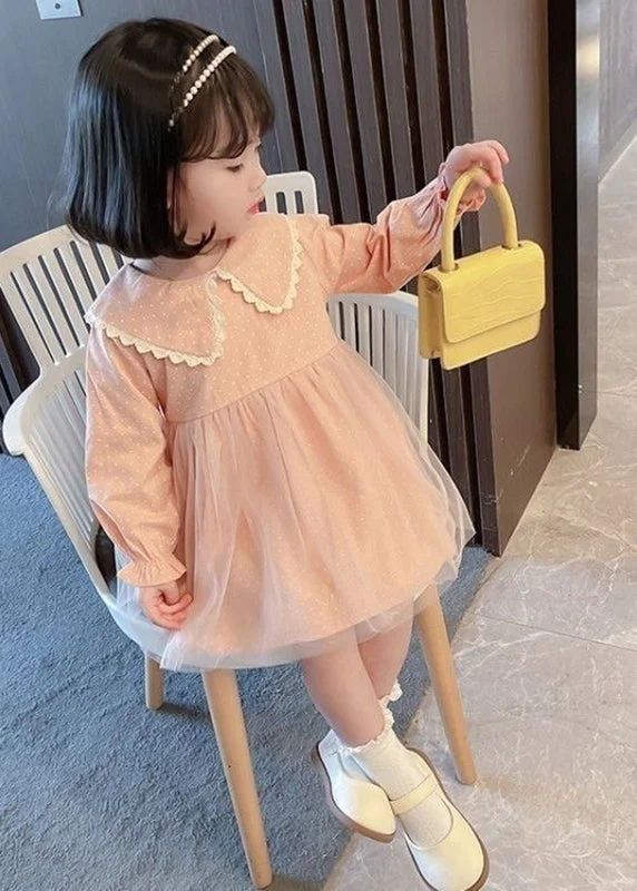 Fashion-forward women’s clothing on a budget Lovely Pink Peter Pan Collar Dot Tulle Patchwork Kids Vacation Maxi Dresses Fall Fashion-forward women’s clothing on a budget Lovely Pink Peter Pan Collar Dot Tulle Patchwork Kids Vacation Maxi Dresses Fall