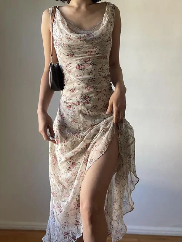 Step up your style with trendy women’s clothing Floral Print Asymmetrical Lace Trim Maxi Dress Step up your style with trendy women’s clothing Floral Print Asymmetrical Lace Trim Maxi Dress