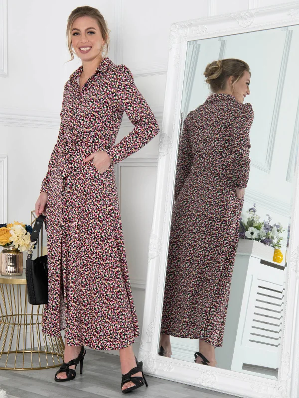 Step into style with our women’s clothing collection Jolie Moi Lucia Print Shirt Maxi Dress, Floral Multi Step into style with our women’s clothing collection Jolie Moi Lucia Print Shirt Maxi Dress, Floral Multi