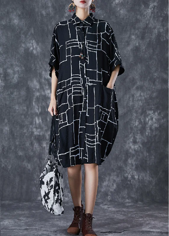 Timeless women’s fashion for any occasion Plus Size Black Print Pockets Cotton Maxi Dress Summer Timeless women’s fashion for any occasion Plus Size Black Print Pockets Cotton Maxi Dress Summer
