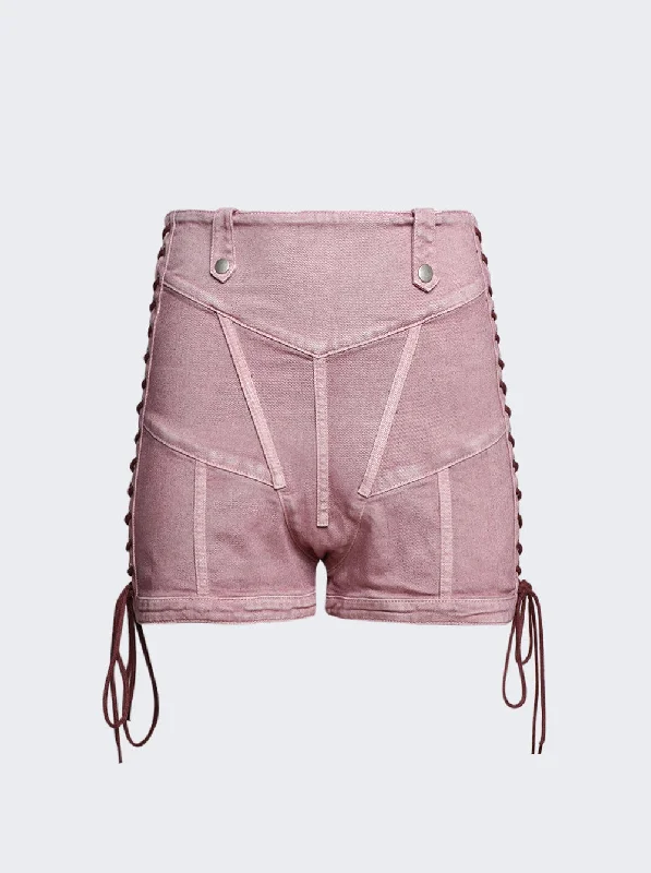Elegant and comfortable women’s fashion wear   X Knwls Washed Laced Mini Shorts
