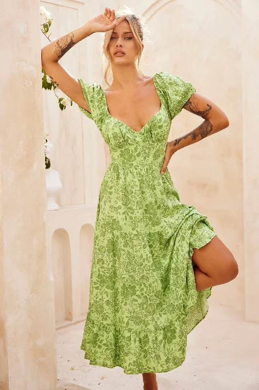 Confidence-boosting clothing for women   Crushing Midi Dress - Green