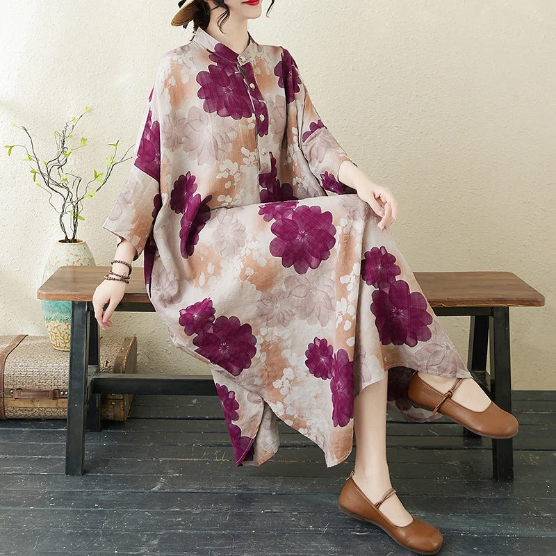 Women’s fashion that reflects your personality Women Spring Retro Cotton-Linen Printed Blossom Maxi Dress Women’s fashion that reflects your personality Women Spring Retro Cotton-Linen Printed Blossom Maxi Dress