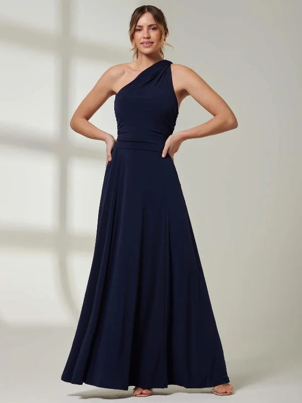 Casual yet chic women’s outfits for work or play One Shoulder Jersey Maxi Dress, Navy Casual yet chic women’s outfits for work or play One Shoulder Jersey Maxi Dress, Navy