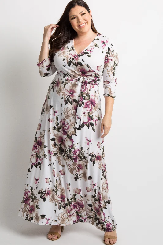 Trendy women’s clothing that suits every taste PinkBlush White Floral Plus Nursing Wrap Maxi Dress Trendy women’s clothing that suits every taste PinkBlush White Floral Plus Nursing Wrap Maxi Dress
