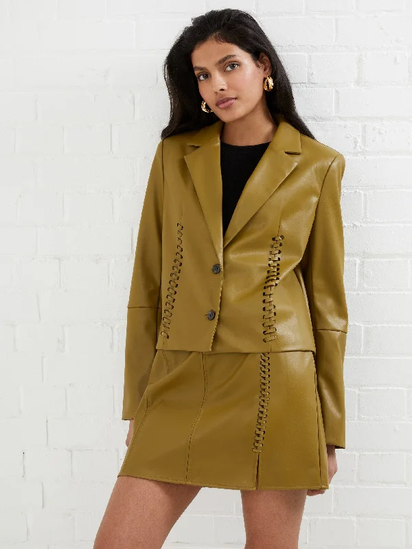 Find your perfect fit with stylish women’s clothing Crolenda PU Lace-Up Cropped Blazer Find your perfect fit with stylish women’s clothing Crolenda PU Lace-Up Cropped Blazer
