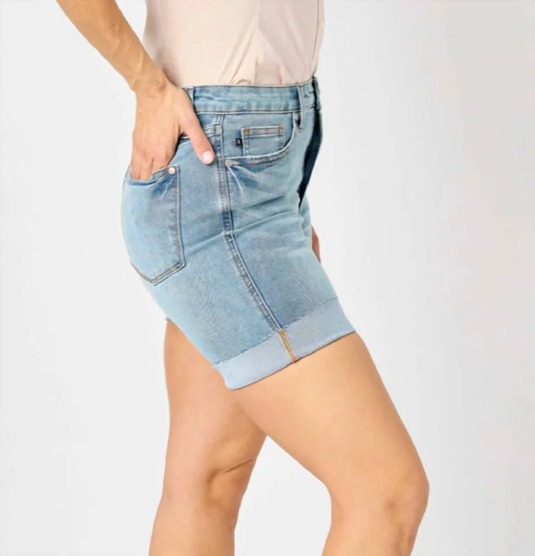 Bold and sophisticated looks for every woman Tummy Control Cool Denim Shorts In Blue Bold and sophisticated looks for every woman Tummy Control Cool Denim Shorts In Blue