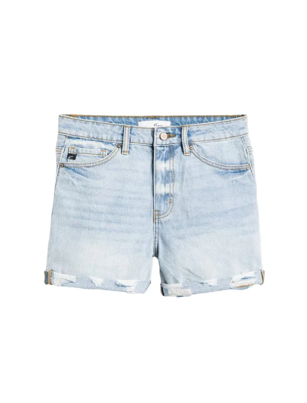 Chic for every occasion and style   Women's Cuffed Hem Mom Short In Light Wash